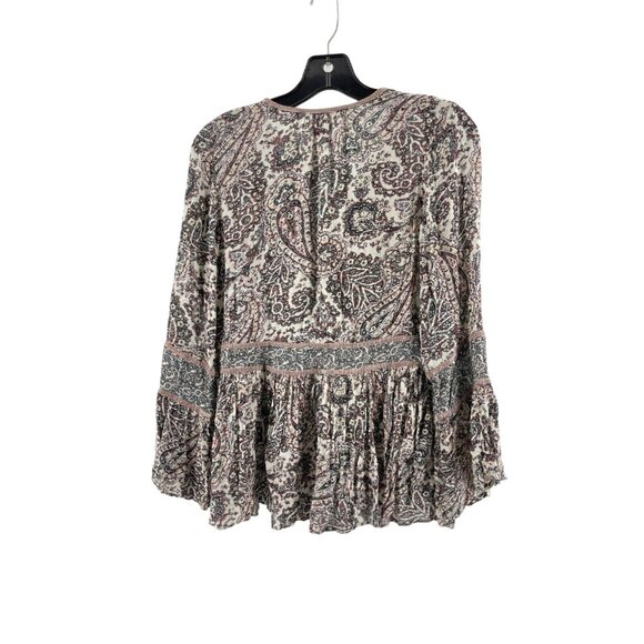 American Eagle Outfitters Women's Paisley Boho Tassel Top Shirt Size Small - Picture 9 of 15